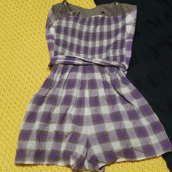 Strapless plaid romper - Picture 5 of 5